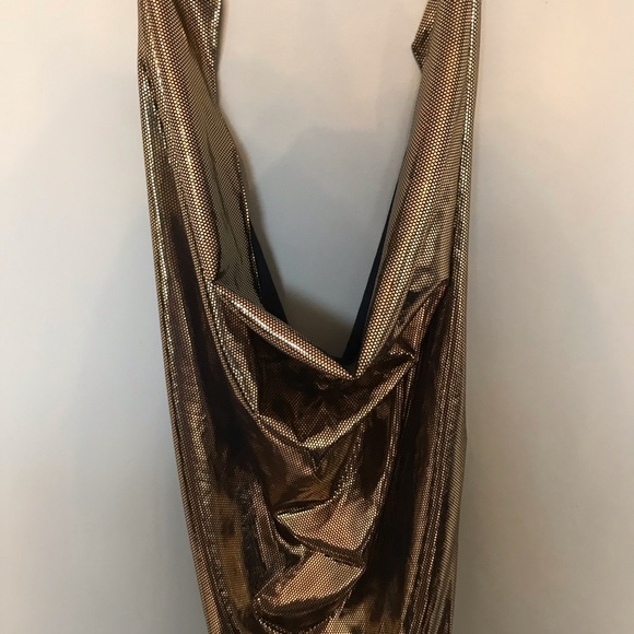 Gold Cowl Mini Dress - Picture 4 of 4